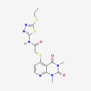 2-((1,3-dimethyl-2,4-dioxo-1,2,3,4-tetrahydropyrido[2,3-d]pyrimidin-5-yl)thio)-N-(5-(ethylthio)-1,3,4-thiadiazol-2-yl)acetamide