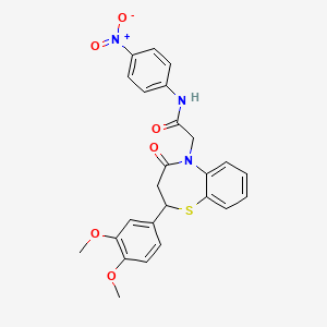 2-(2-(3,4-dimethoxyphenyl)-4-oxo-3,4-dihydrobenzo[b][1,4]thiazepin-5(2H)-yl)-N-(4-nitrophenyl)acetamide