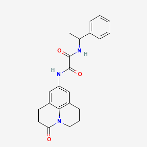 N1-(3-oxo-1,2,3,5,6,7-hexahydropyrido[3,2,1-ij]quinolin-9-yl)-N2-(1-phenylethyl)oxalamide