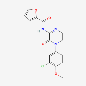 molecular formula C16H12ClN3O4 B2752476 N-[4-(3-CHLORO-4-METHOXYPHENYL)-3-OXO-3,4-DIHYDROPYRAZIN-2-YL]FURAN-2-CARBOXAMIDE CAS No. 1207060-19-2