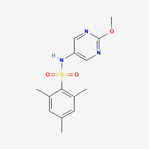 molecular formula C14H17N3O3S B2752478 N-(2-methoxypyrimidin-5-yl)-2,4,6-trimethylbenzene-1-sulfonamide CAS No. 1795489-79-0
