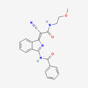 (Z)-N-(1-(1-cyano-2-((2-methoxyethyl)amino)-2-oxoethylidene)-1H-isoindol-3-yl)benzamide