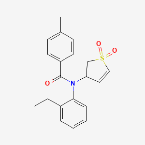 molecular formula C20H21NO3S B2752492 N-(1,1-dioxido-2,3-dihydrothiophen-3-yl)-N-(2-ethylphenyl)-4-methylbenzamide CAS No. 863443-91-8