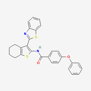 molecular formula C28H22N2O2S2 B2752496 N-[3-(1,3-benzothiazol-2-yl)-4,5,6,7-tetrahydro-1-benzothiophen-2-yl]-4-phenoxybenzamide CAS No. 476276-17-2