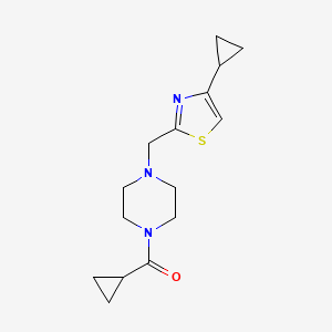 Cyclopropyl(4-((4-cyclopropylthiazol-2-yl)methyl)piperazin-1-yl)methanone