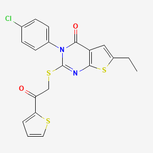 3-(4-Chlorophenyl)-6-ethyl-2-(2-oxo-2-thiophen-2-ylethyl)sulfanylthieno[2,3-d]pyrimidin-4-one