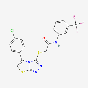2-((5-(4-chlorophenyl)thiazolo[2,3-c][1,2,4]triazol-3-yl)thio)-N-(3-(trifluoromethyl)phenyl)acetamide
