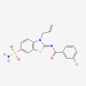(Z)-N-(3-allyl-6-sulfamoylbenzo[d]thiazol-2(3H)-ylidene)-3-chlorobenzamide