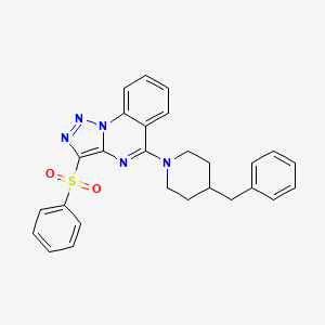 molecular formula C27H25N5O2S B2752520 5-(4-Benzylpiperidin-1-yl)-3-(phenylsulfonyl)[1,2,3]triazolo[1,5-a]quinazoline CAS No. 893273-90-0