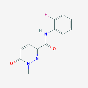 molecular formula C12H10FN3O2 B2752524 N-(2-fluorophenyl)-1-methyl-6-oxo-1,6-dihydropyridazine-3-carboxamide CAS No. 852214-10-9