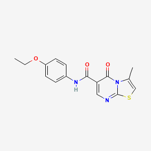 molecular formula C16H15N3O3S B2752526 N-(4-ethoxyphenyl)-3-methyl-5-oxo-5H-thiazolo[3,2-a]pyrimidine-6-carboxamide CAS No. 851945-21-6