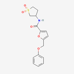 molecular formula C16H17NO5S B2752529 N-(1,1-dioxidotetrahydrothiophen-3-yl)-5-(phenoxymethyl)furan-2-carboxamide CAS No. 951900-99-5