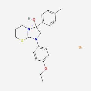 1-(4-ethoxyphenyl)-3-hydroxy-3-(p-tolyl)-3,5,6,7-tetrahydro-2H-imidazo[2,1-b][1,3]thiazin-1-ium bromide