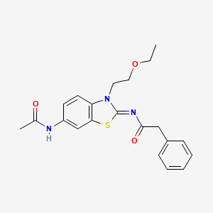 (Z)-N-(6-acetamido-3-(2-ethoxyethyl)benzo[d]thiazol-2(3H)-ylidene)-2-phenylacetamide