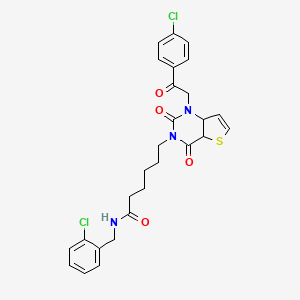 6-{1-[2-(4-chlorophenyl)-2-oxoethyl]-2,4-dioxo-1H,2H,3H,4H-thieno[3,2-d]pyrimidin-3-yl}-N-[(2-chlorophenyl)methyl]hexanamide