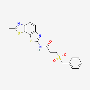 molecular formula C19H17N3O3S3 B2752549 3-benzylsulfonyl-N-(7-methyl-[1,3]thiazolo[4,5-g][1,3]benzothiazol-2-yl)propanamide CAS No. 923386-24-7