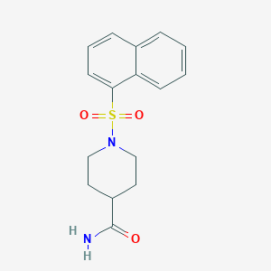 molecular formula C16H18N2O3S B275255 1-(Naphthylsulfonyl)piperidine-4-carboxamide 