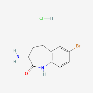 molecular formula C10H12BrClN2O B2752554 3-amino-7-bromo-2,3,4,5-tetrahydro-1H-1-benzazepin-2-one hydrochloride CAS No. 958075-51-9