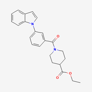 molecular formula C23H24N2O3 B2752559 ethyl 1-(3-(1H-indol-1-yl)benzoyl)piperidine-4-carboxylate CAS No. 1251564-04-1