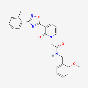molecular formula C24H22N4O4 B2752587 N-[(2-methoxyphenyl)methyl]-2-{3-[3-(2-methylphenyl)-1,2,4-oxadiazol-5-yl]-2-oxo-1,2-dihydropyridin-1-yl}acetamide CAS No. 1251634-07-7