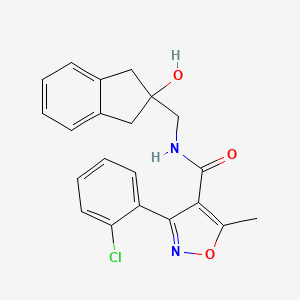 3-(2-chlorophenyl)-N-((2-hydroxy-2,3-dihydro-1H-inden-2-yl)methyl)-5-methylisoxazole-4-carboxamide