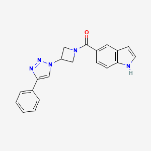 molecular formula C20H17N5O B2752601 (1H-indol-5-yl)(3-(4-phenyl-1H-1,2,3-triazol-1-yl)azetidin-1-yl)methanone CAS No. 1903327-15-0