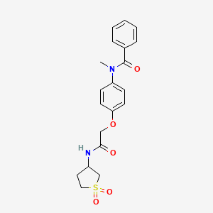 molecular formula C20H22N2O5S B2752608 N-(4-{2-[(1,1-dioxidotetrahydrothien-3-yl)amino]-2-oxoethoxy}phenyl)-N-methylbenzamide CAS No. 385405-14-1