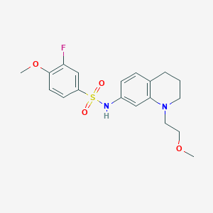 molecular formula C19H23FN2O4S B2752611 3-fluoro-4-methoxy-N-(1-(2-methoxyethyl)-1,2,3,4-tetrahydroquinolin-7-yl)benzenesulfonamide CAS No. 1172239-18-7