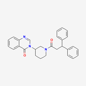 3-(1-(3,3-diphenylpropanoyl)piperidin-3-yl)quinazolin-4(3H)-one
