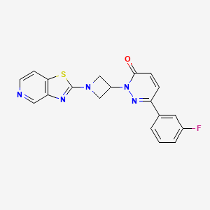 molecular formula C19H14FN5OS B2752619 6-(3-Fluorophenyl)-2-(1-{[1,3]thiazolo[4,5-c]pyridin-2-yl}azetidin-3-yl)-2,3-dihydropyridazin-3-one CAS No. 2380192-81-2