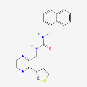 molecular formula C21H18N4OS B2752631 1-(Naphthalen-1-ylmethyl)-3-((3-(thiophen-3-yl)pyrazin-2-yl)methyl)urea CAS No. 2034462-80-9