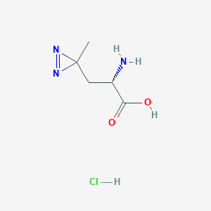 molecular formula C5H10ClN3O2 B2752647 (2S)-2-amino-3-(3-methyl-3H-diazirin-3-yl)propanoic acid hydrochloride CAS No. 2421187-96-2