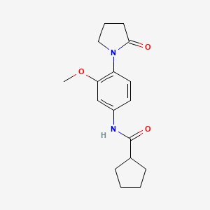molecular formula C17H22N2O3 B2752660 N-[3-methoxy-4-(2-oxopyrrolidin-1-yl)phenyl]cyclopentanecarboxamide CAS No. 941889-42-5
