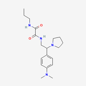 molecular formula C19H30N4O2 B2752661 N'-{2-[4-(dimethylamino)phenyl]-2-(pyrrolidin-1-yl)ethyl}-N-propylethanediamide CAS No. 941975-86-6