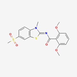 molecular formula C18H18N2O5S2 B2752674 N-[(2Z)-6-methanesulfonyl-3-methyl-2,3-dihydro-1,3-benzothiazol-2-ylidene]-2,6-dimethoxybenzamide CAS No. 683238-21-3