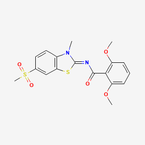 molecular formula C18H18N2O5S2 B2752674 2,6-dimethoxy-N-[(2Z)-3-methyl-6-(methylsulfonyl)-1,3-benzothiazol-2(3H)-ylidene]benzamide CAS No. 683238-21-3