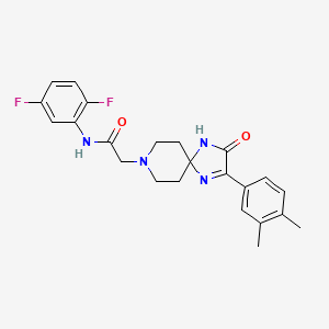molecular formula C23H24F2N4O2 B2752678 N-(2,5-difluorophenyl)-2-(2-(3,4-dimethylphenyl)-3-oxo-1,4,8-triazaspiro[4.5]dec-1-en-8-yl)acetamide CAS No. 1189646-09-0