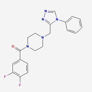 molecular formula C20H19F2N5O B2752679 1-(3,4-difluorobenzoyl)-4-[(4-phenyl-4H-1,2,4-triazol-3-yl)methyl]piperazine CAS No. 1396765-11-9