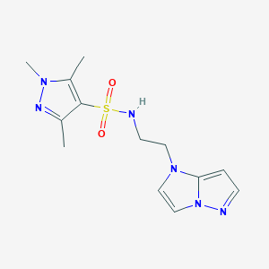N-(2-(1H-imidazo[1,2-b]pyrazol-1-yl)ethyl)-1,3,5-trimethyl-1H-pyrazole-4-sulfonamide