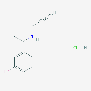 molecular formula C11H13ClFN B2752683 N-[1-(3-Fluorophenyl)ethyl]prop-2-yn-1-amine hydrochloride CAS No. 2379918-46-2
