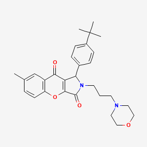 molecular formula C29H34N2O4 B2752684 1-(4-(Tert-butyl)phenyl)-7-methyl-2-(3-morpholinopropyl)-1,2-dihydrochromeno[2,3-c]pyrrole-3,9-dione CAS No. 631881-71-5