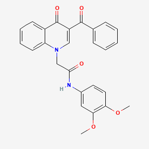 molecular formula C26H22N2O5 B2752717 2-(3-benzoyl-4-oxo-1,4-dihydroquinolin-1-yl)-N-(3,4-dimethoxyphenyl)acetamide CAS No. 897758-98-4