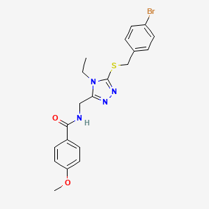 molecular formula C20H21BrN4O2S B2752747 N-[[5-[(4-bromophenyl)methylsulfanyl]-4-ethyl-1,2,4-triazol-3-yl]methyl]-4-methoxybenzamide CAS No. 476448-81-4