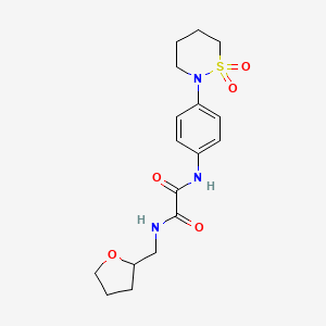molecular formula C17H23N3O5S B2752751 N'-[4-(1,1-dioxo-1lambda6,2-thiazinan-2-yl)phenyl]-N-[(oxolan-2-yl)methyl]ethanediamide CAS No. 899748-37-9