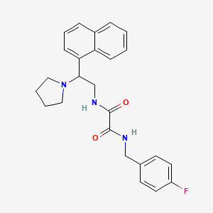 molecular formula C25H26FN3O2 B2752765 N'-[(4-fluorophenyl)methyl]-N-[2-(naphthalen-1-yl)-2-(pyrrolidin-1-yl)ethyl]ethanediamide CAS No. 941872-00-0