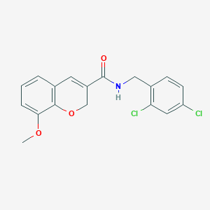 molecular formula C18H15Cl2NO3 B2752808 N-[(2,4-dichlorophenyl)methyl]-8-methoxy-2H-chromene-3-carboxamide CAS No. 338760-03-5
