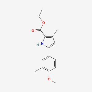 molecular formula C16H19NO3 B2752816 Ethyl 5-(4-methoxy-3-methylphenyl)-3-methyl-1H-pyrrole-2-carboxylate CAS No. 2104163-54-2