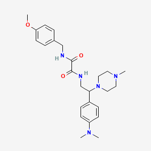 molecular formula C25H35N5O3 B2752827 N-{2-[4-(dimethylamino)phenyl]-2-(4-methylpiperazin-1-yl)ethyl}-N'-[(4-methoxyphenyl)methyl]ethanediamide CAS No. 941914-07-4