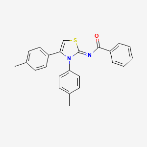 molecular formula C24H20N2OS B2752833 N-[(2Z)-3,4-bis(4-methylphenyl)-2,3-dihydro-1,3-thiazol-2-ylidene]benzamide CAS No. 327077-63-4