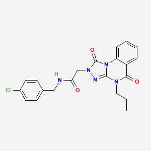 molecular formula C21H20ClN5O3 B2752886 N-(4-chlorobenzyl)-2-(1,5-dioxo-4-propyl-4,5-dihydro[1,2,4]triazolo[4,3-a]quinazolin-2(1H)-yl)acetamide CAS No. 1242903-56-5